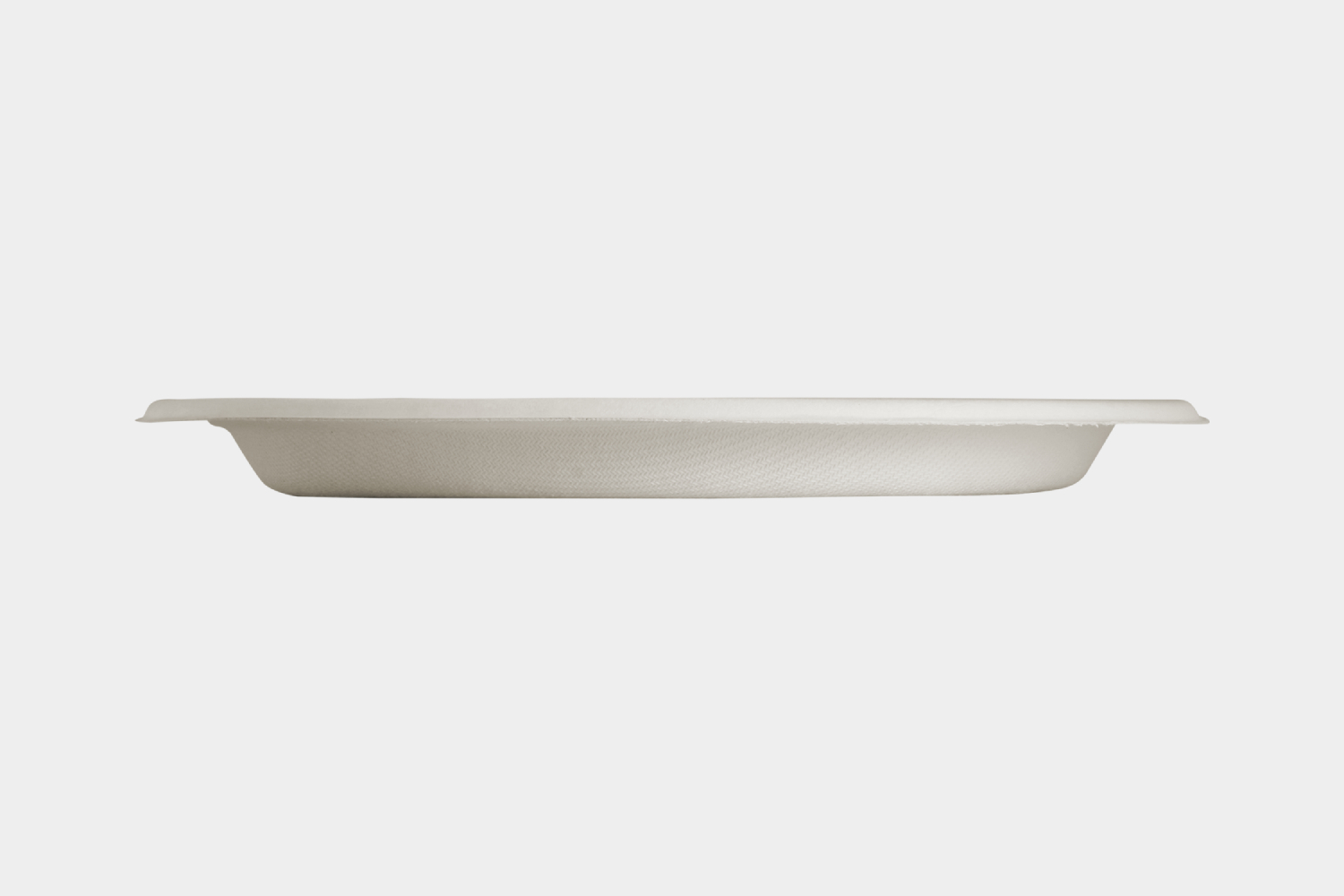 Flat Round Bagasse Plate - Biodegradable Plates By Ecolates (side view)