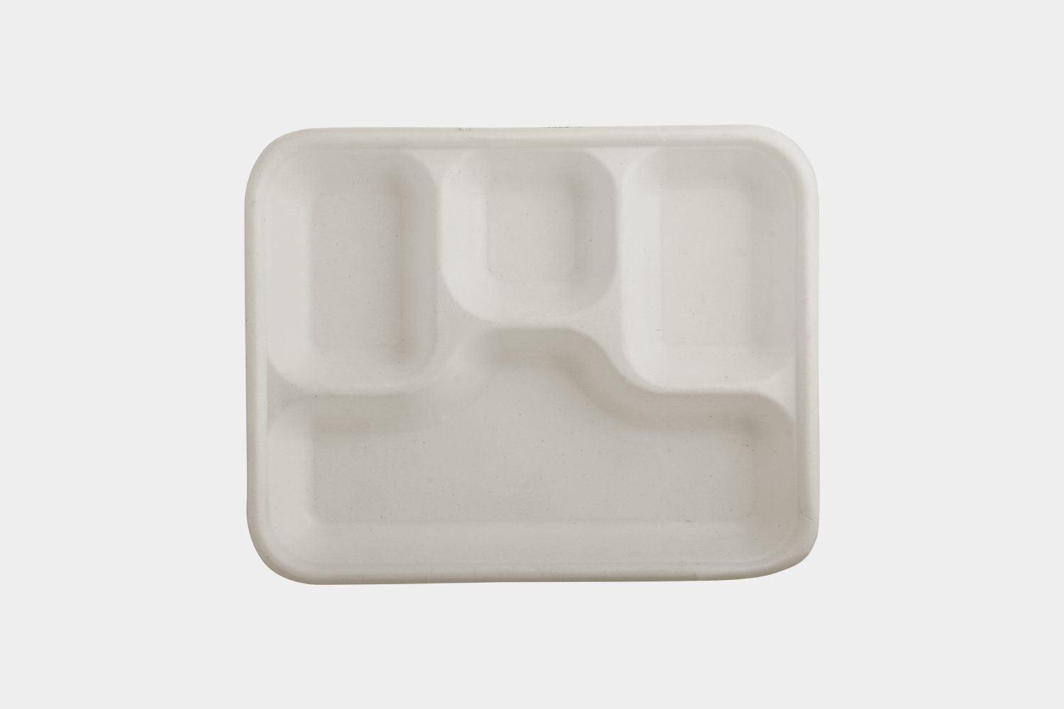 4 section Square Bagasse Plate top view by Ecolates