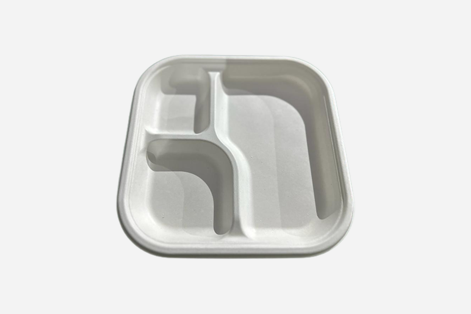 Sugarcane Bagasse Biodegradable 3-Compartment Lunch Box
