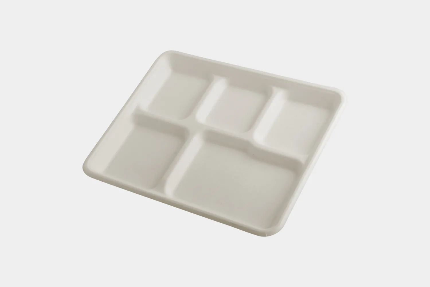 5 Compartment Sugarcane Bagasse Lunch Tray view 2