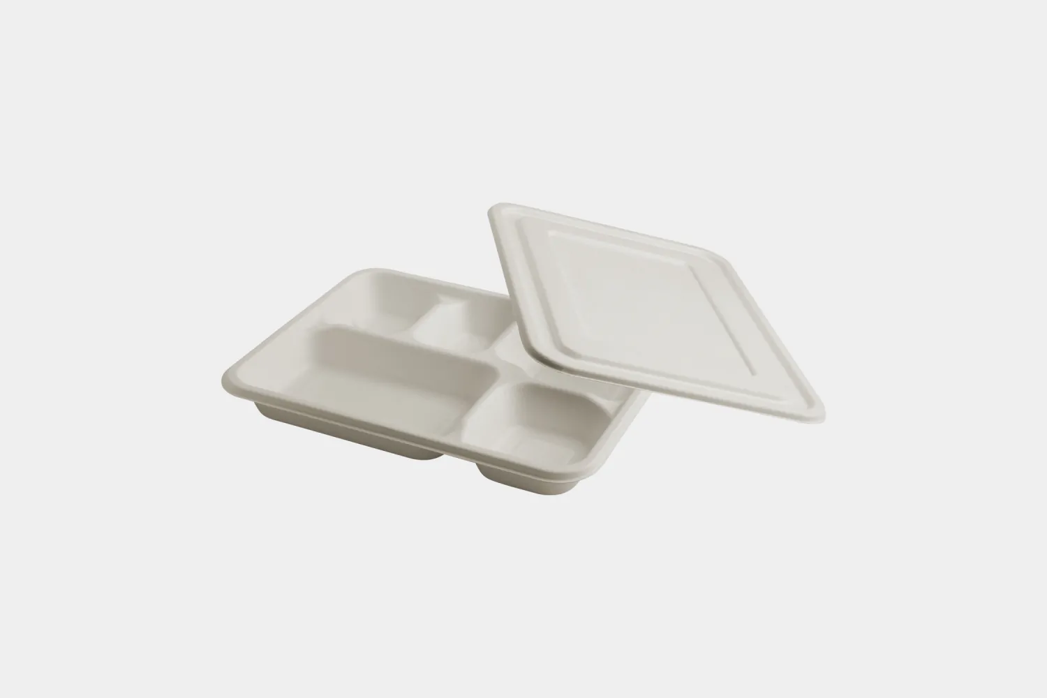 5 Compartment Bagasse Plate with Lid view 2